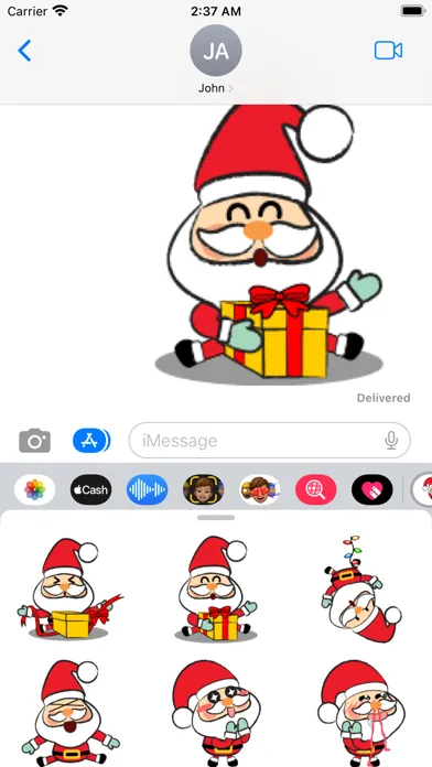 Zrzuty ekranu Santa Kawaii Stickers Packs