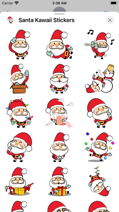 Zrzuty ekranu Santa Kawaii Stickers Packs