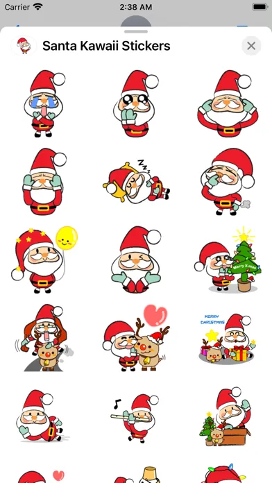 Zrzuty ekranu Santa Kawaii Stickers Packs