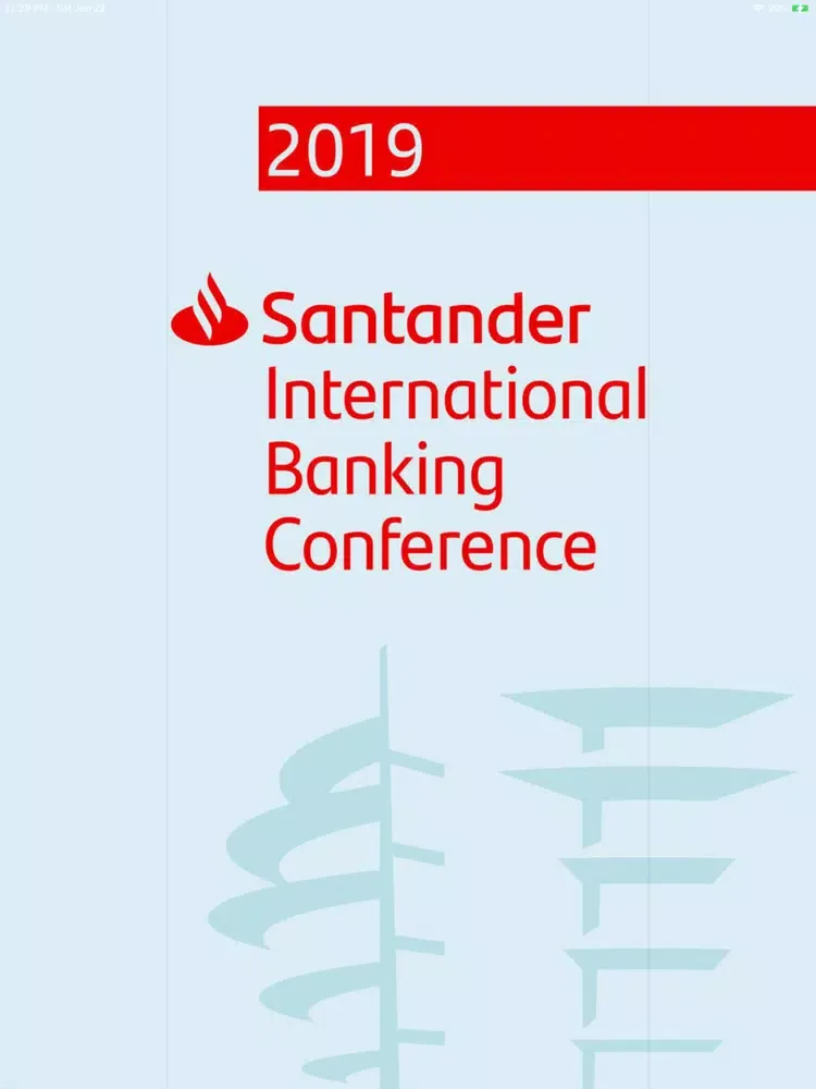 Tangkapan layar Santander IBC 2019 iPad 