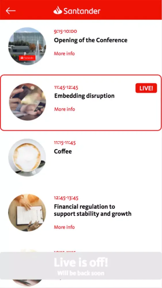 Santander IBC 2018 Screenshots
