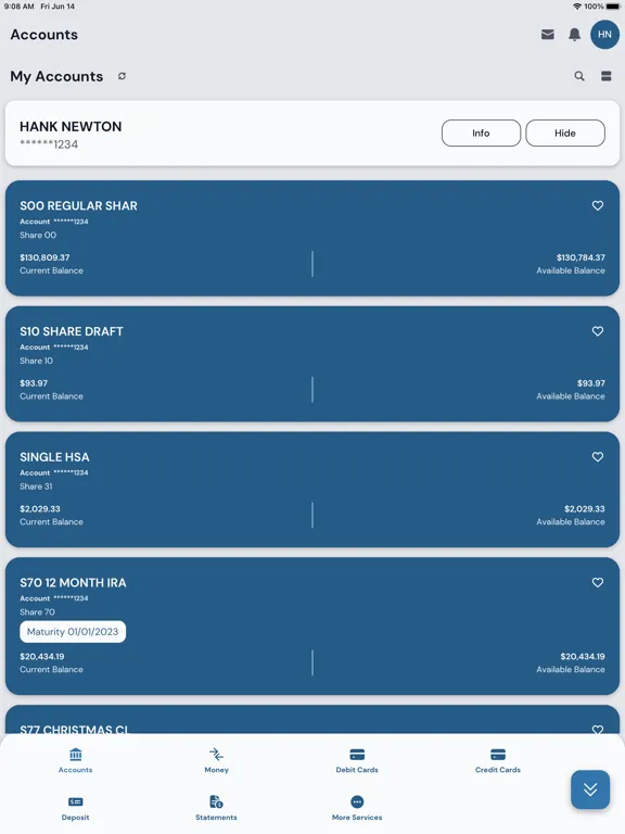 Santa Rosa County FCU Mobile iPad 应用截图