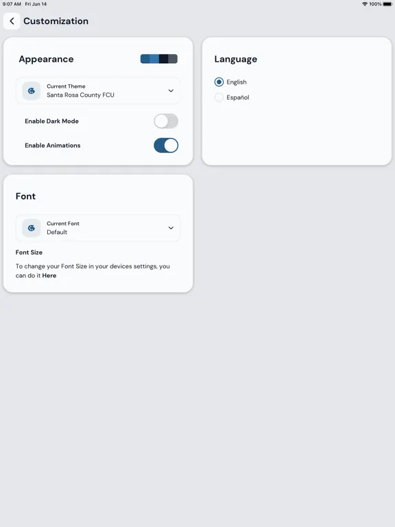 Santa Rosa County FCU Mobile iPad 应用截图