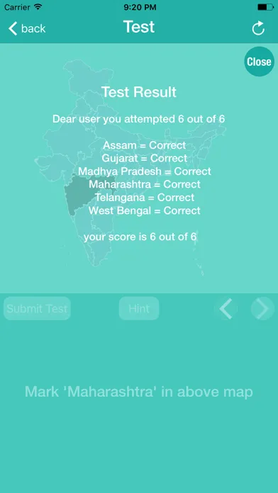 India Map With Learn And Test স্ক্রিনশট