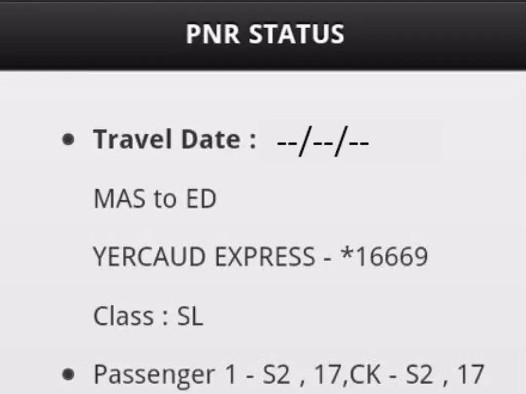 Indian Railway PNR Inquiry iPad  スクリーンショット