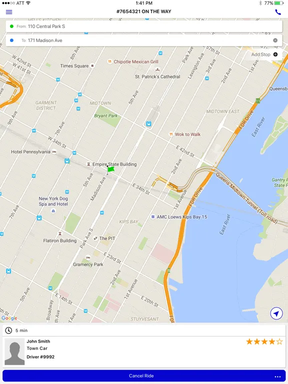 Zrzuty ekranu Santiago Taxi iPad 