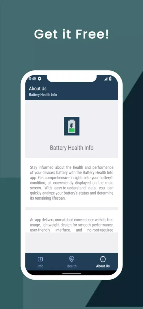 Ảnh chụp màn hình của Battery Health Info