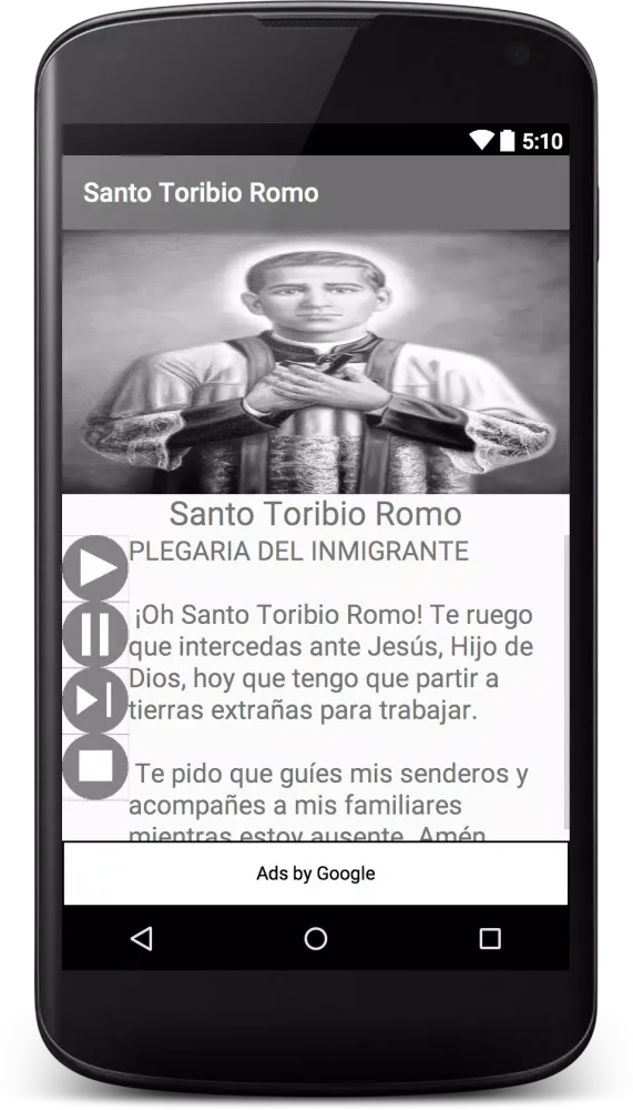 Capturas de tela do Santo Toribio Romo