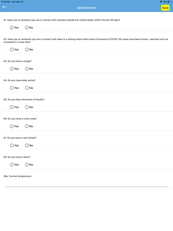 CareSynchrony® Screener iPad  Screenshots