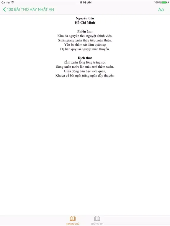 Thơ Hay Nhất Việt Nam iPad  Screenshots