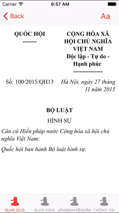 Bộ Luật Hình Sự Việt Nam 스크린샷