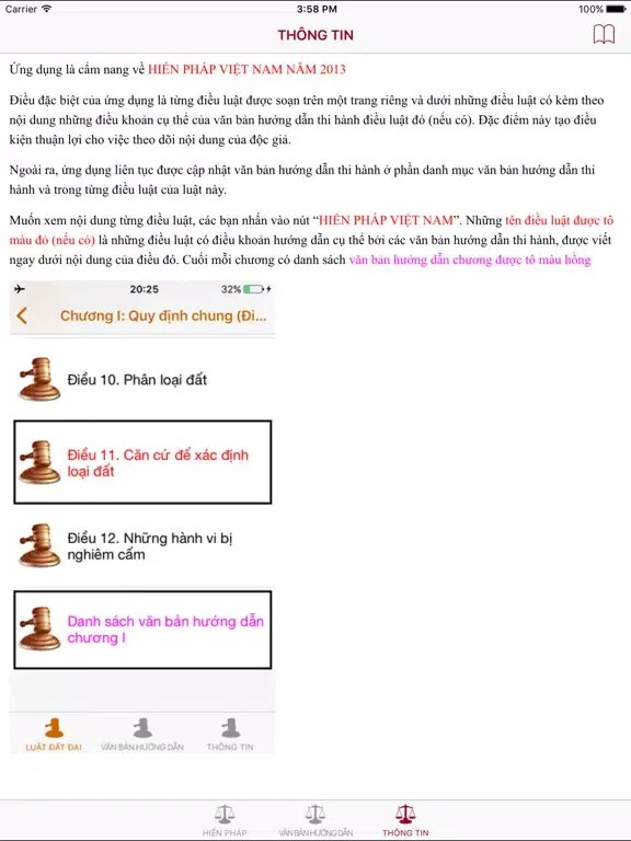 Ảnh chụp màn hình của Hiến Pháp Việt Nam Năm 2013 iPad 
