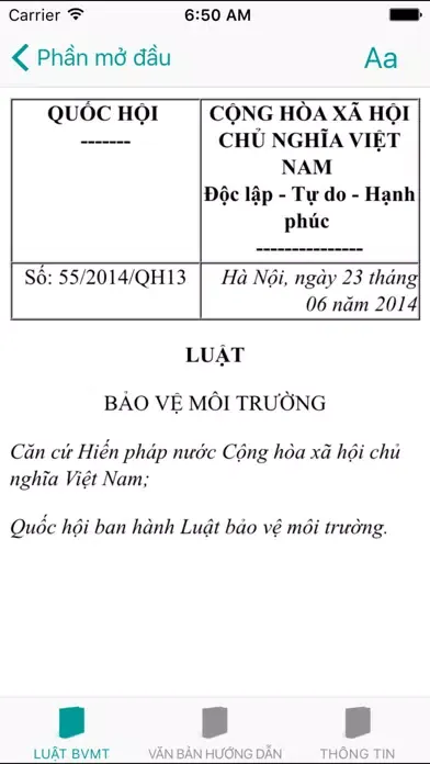 Luật Bảo Vệ Môi Trường 2014 سکرین شاٹس