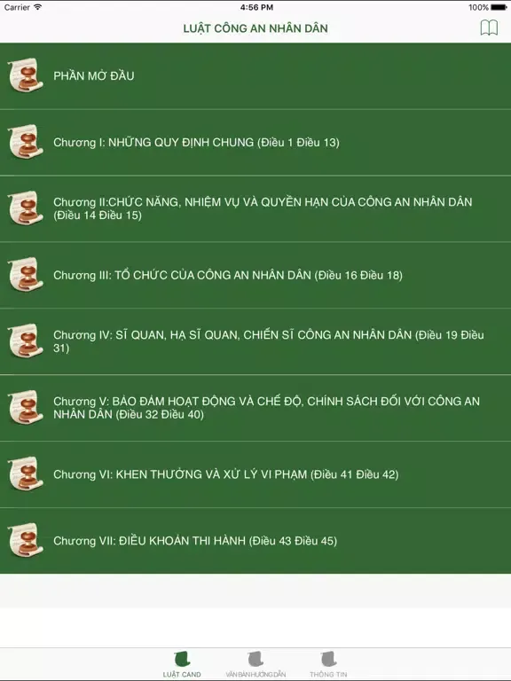 Capturas de pantalla de Luật Công An Nhân Dân 2014 iPad 