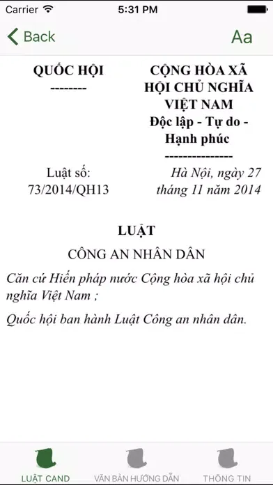 Capturas de pantalla de Luật Công An Nhân Dân 2014