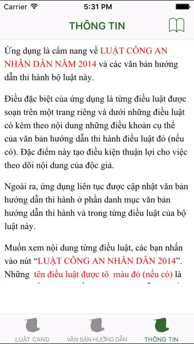 Capturas de pantalla de Luật Công An Nhân Dân 2014