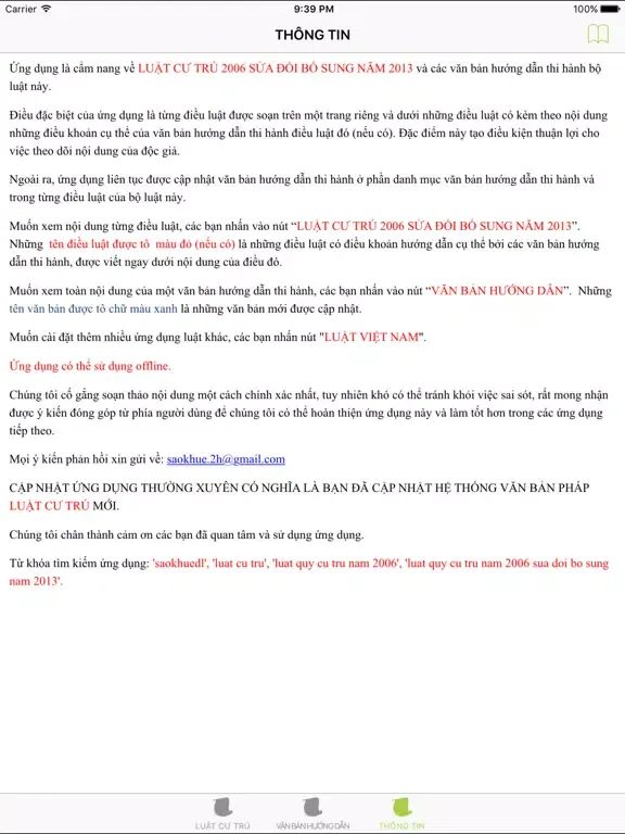 Luật Cư Trú Năm 2013 iPad  Screenshots
