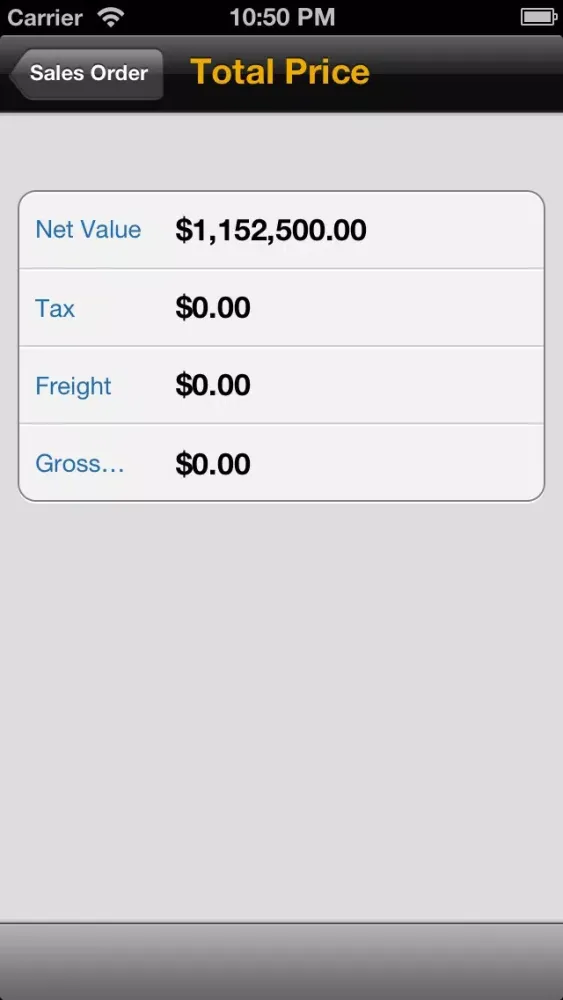 ภาพหน้าจอของ SAP CRM Sales V2.1
