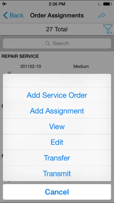 ภาพหน้าจอของ SAP CRM Service Manager