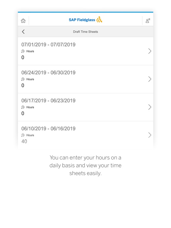 Screenshot di SAP Fieldglass Time Entry iPad 