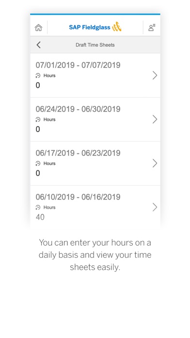 Screenshot di SAP Fieldglass Time Entry