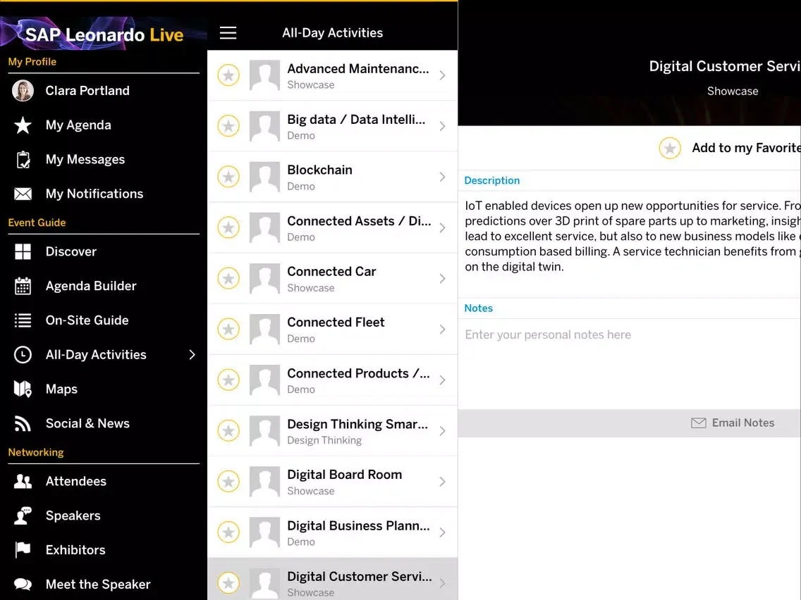 SAP Leonardo Live iPad  स्क्रीनशॉट