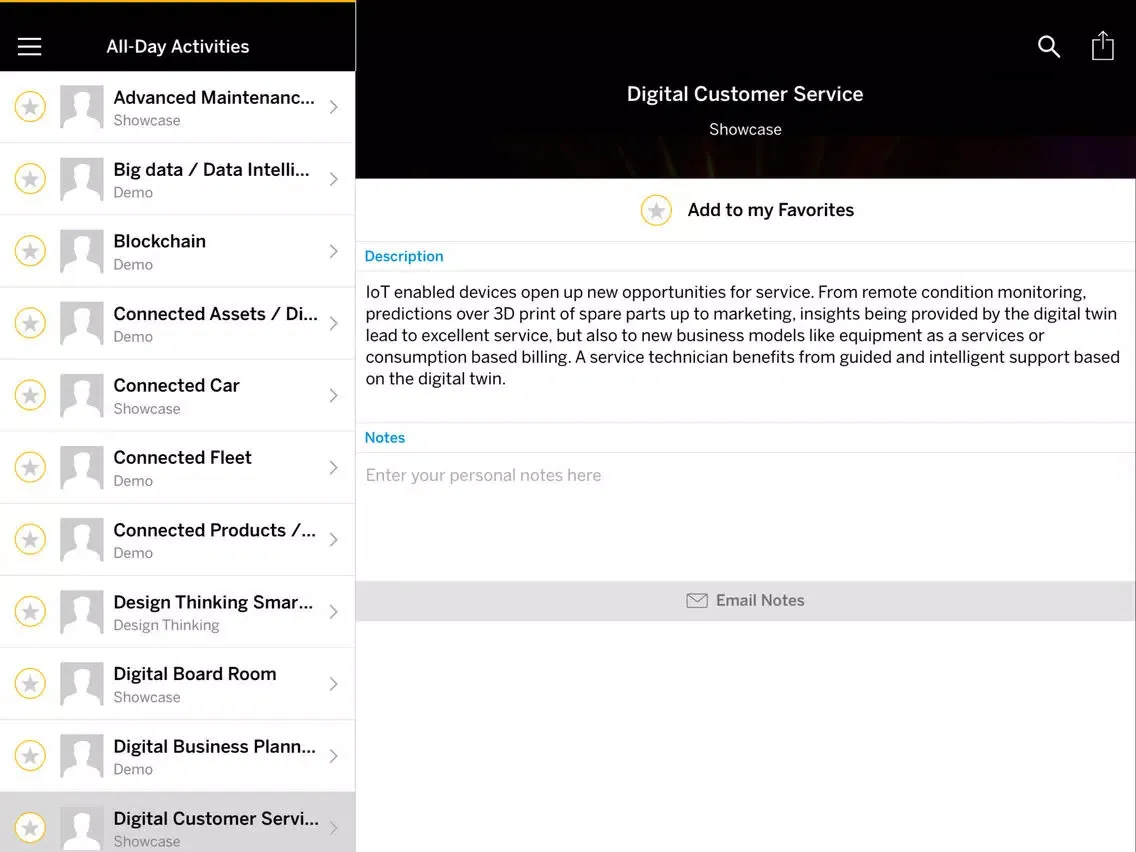 SAP Leonardo Live iPad  स्क्रीनशॉट