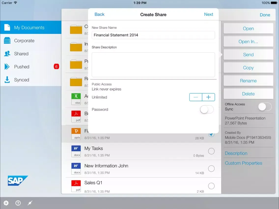 SAP Document Center iPad 应用截图