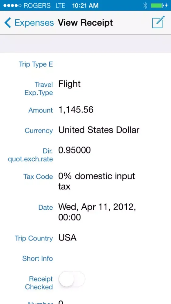 SAP Travel Expense Report स्क्रीनशॉट