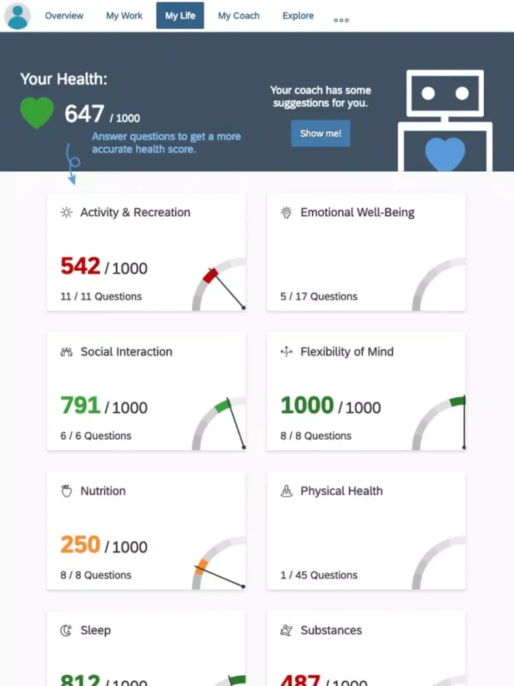 Ảnh chụp màn hình của SAP SuccessFactors Work-Life iPad 