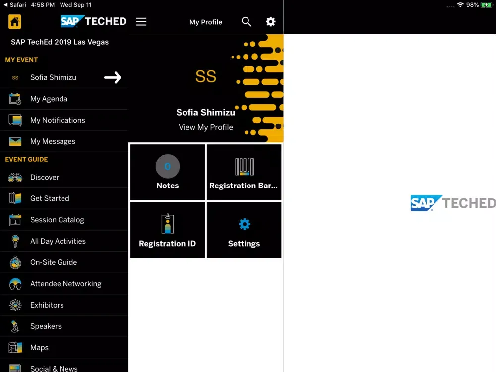 SAP TechEd Global iPad 应用截图
