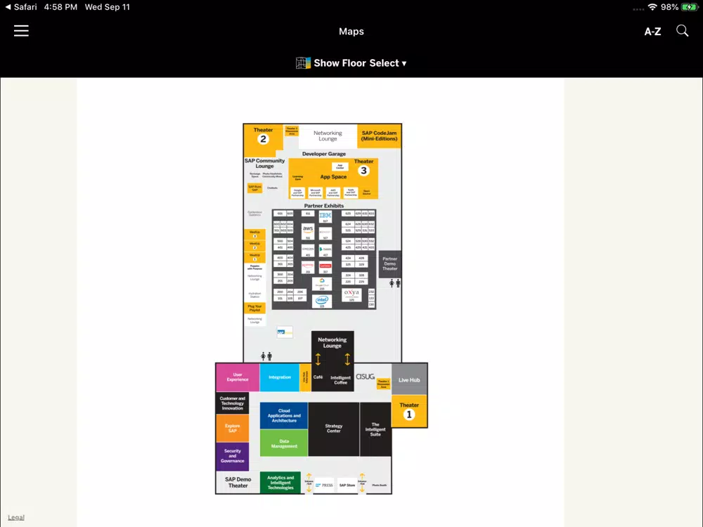 Tangkapan skrin SAP TechEd Global iPad 