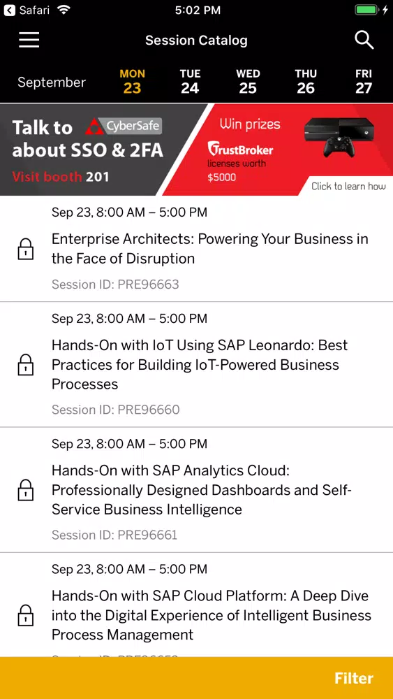 Tangkapan skrin SAP TechEd Global