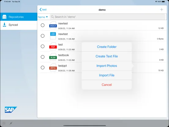 SAP Document Mgmt Svc Client iPad  স্ক্রিনশট