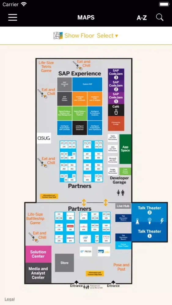 Capturas de tela do SAP TechEd