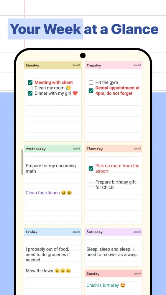 Capturas de pantalla de Weekly Planner