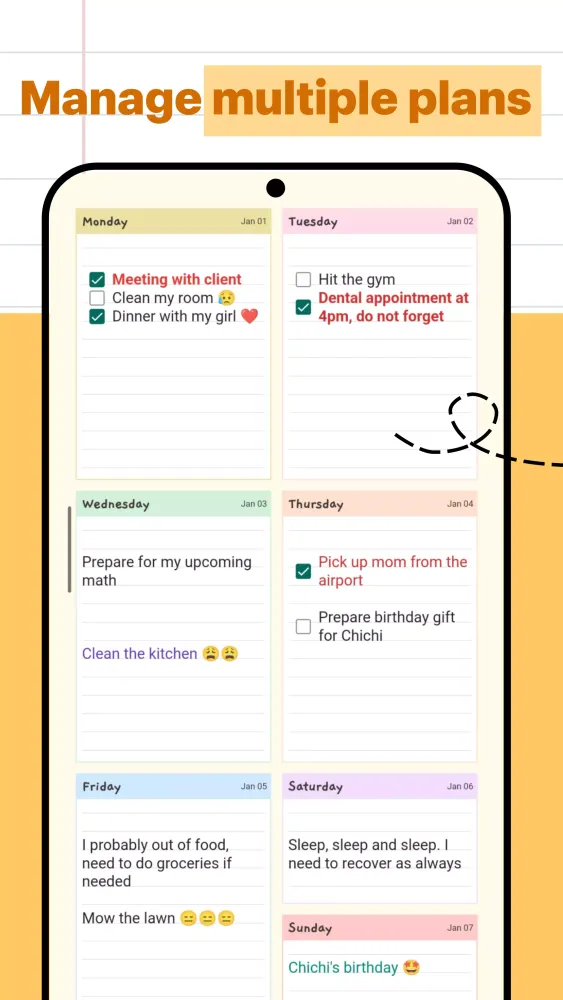 Capturas de pantalla de Weekly Planner