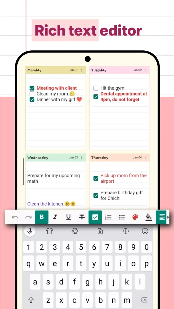 Capturas de pantalla de Weekly Planner