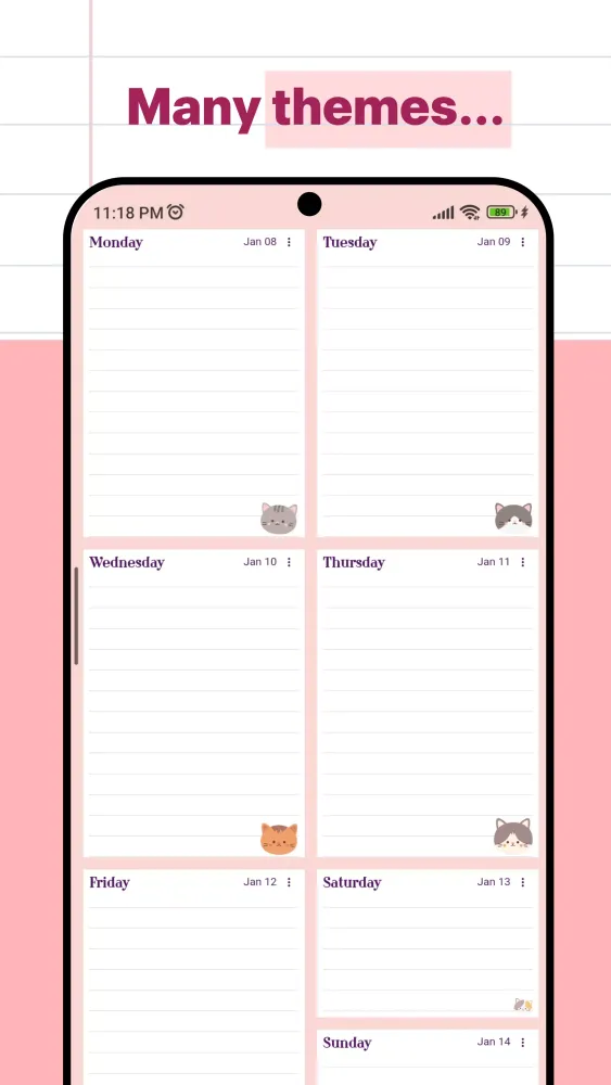 Capturas de pantalla de Weekly Planner