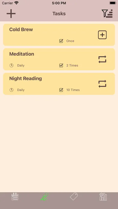 Tangkapan skrin Habitus - Task Manager