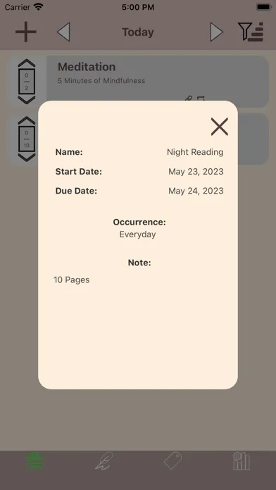 Tangkapan skrin Habitus - Task Manager
