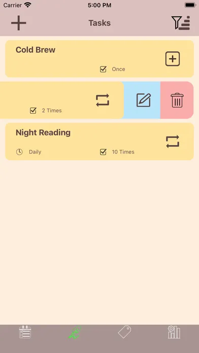 Tangkapan skrin Habitus - Task Manager