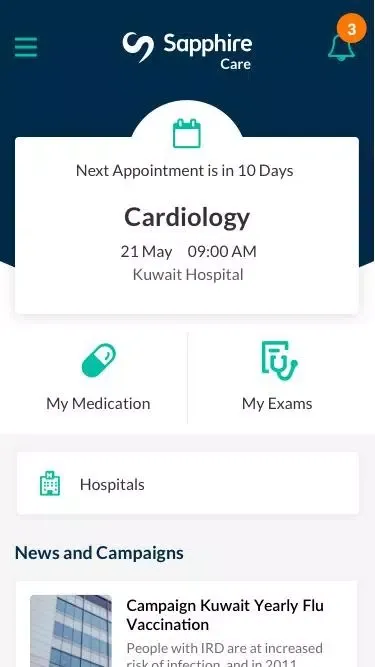Tangkapan layar Sapphire Care