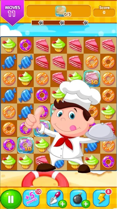 Captures d'écran de candy sweet link donut cake match crush jelly bean soda land