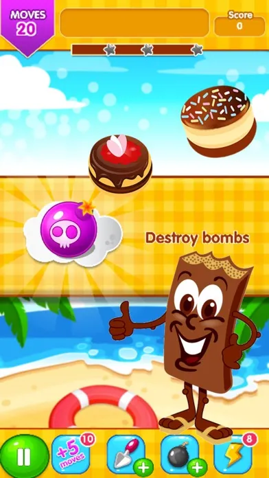 Captures d'écran de candy sweet link donut cake match crush jelly bean soda land