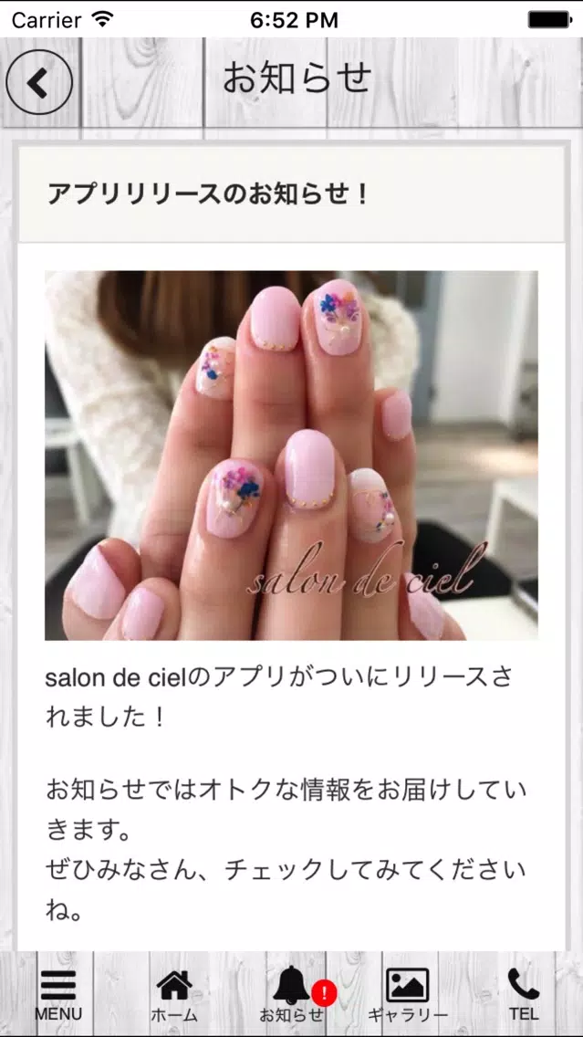 Tangkapan skrin salon de ciel