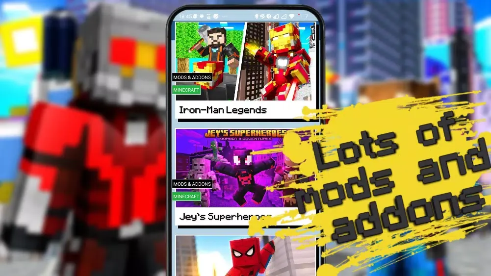Tangkapan skrin Superheroes Mod for MCPE
