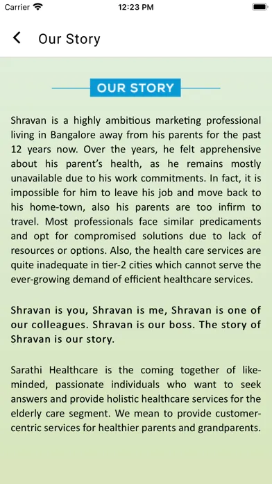 Zrzuty ekranu HealthSarathi