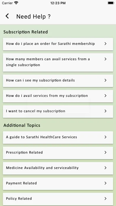 Zrzuty ekranu HealthSarathi