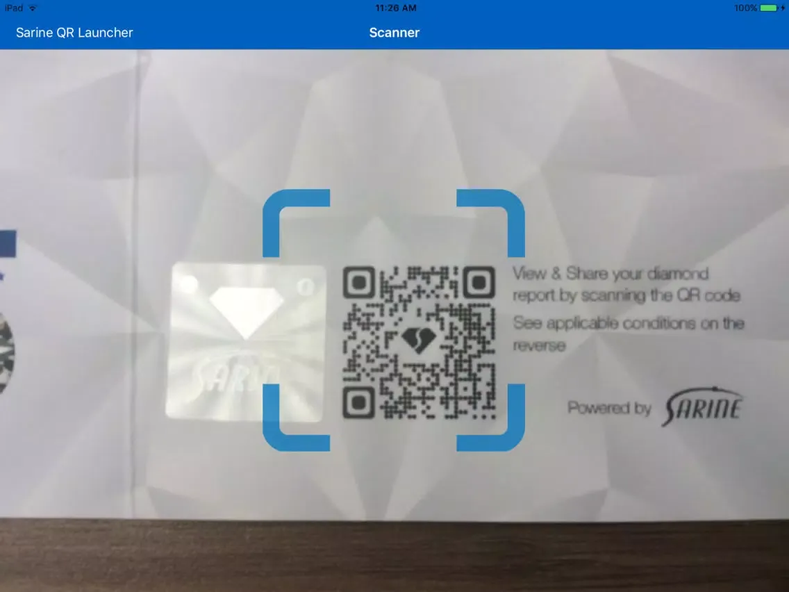 Tangkapan layar Sarine QR Launcher iPad 